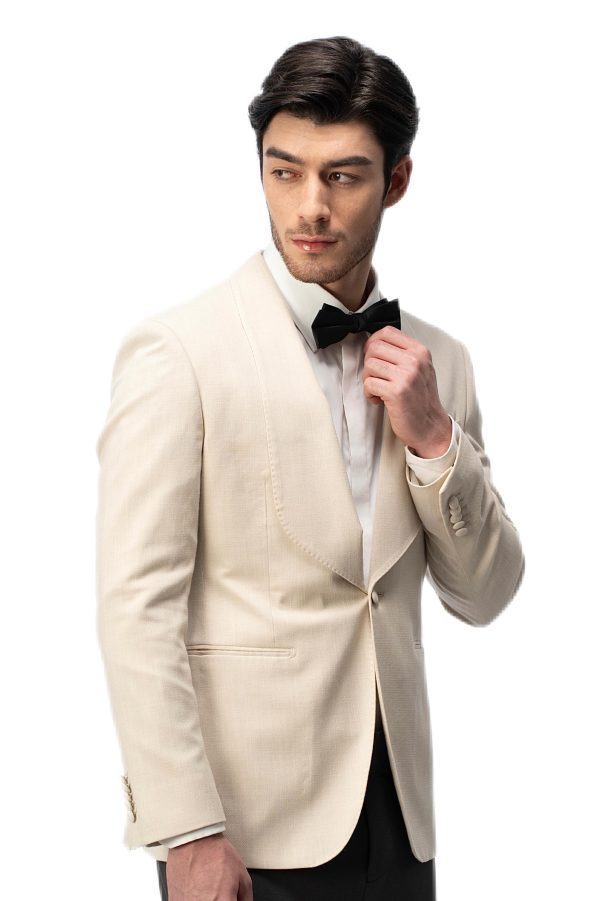 Creamy Shawl Collar Suit