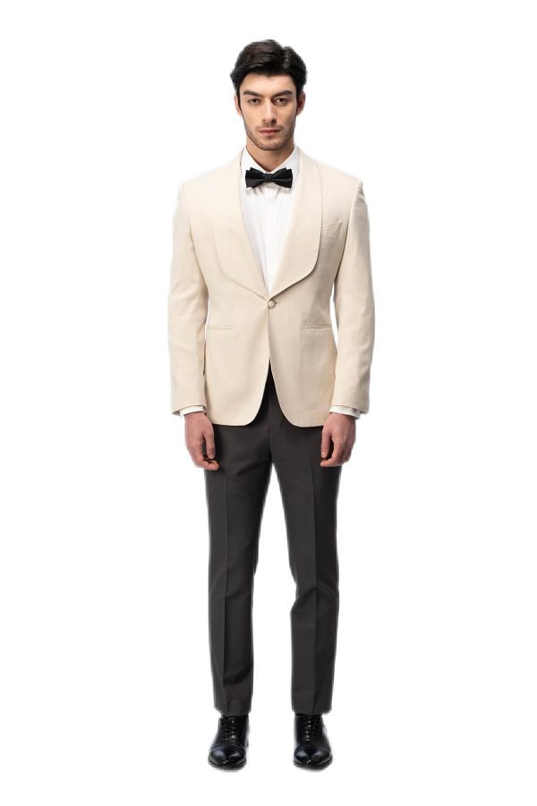 Creamy Shawl Collar Suit