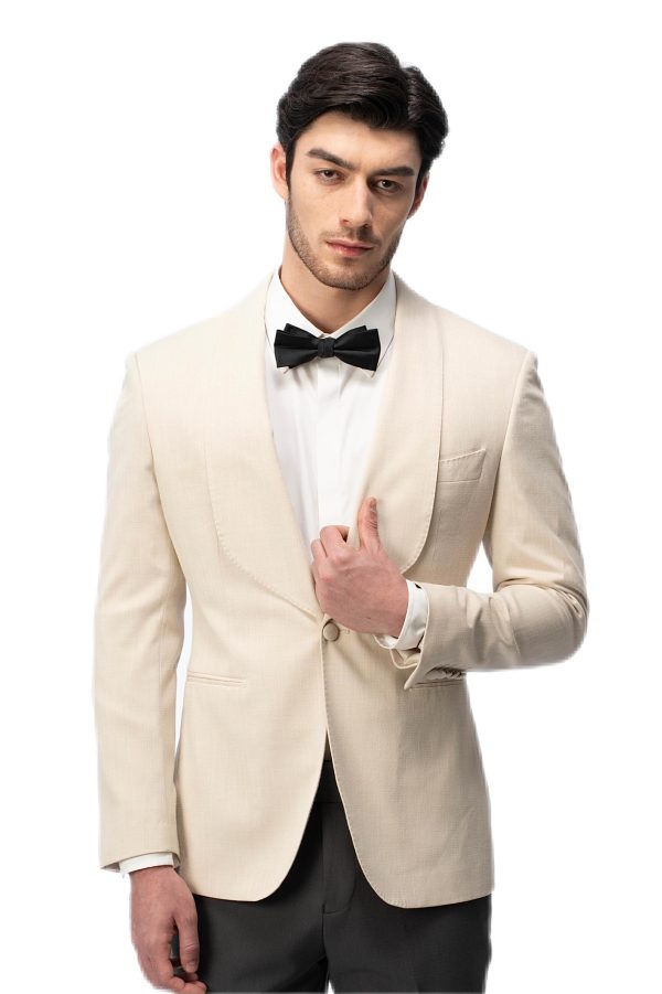 Creamy Shawl Collar Suit