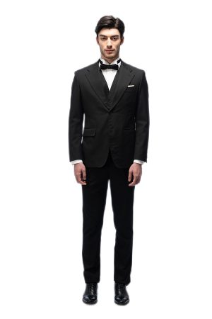 Classic Black Flat Collar Suit